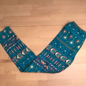 3 for $20 - LulaRoe Turquoise Aztec Leggings